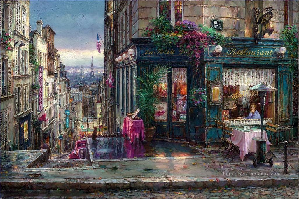 Parisian Dreams cityscape moderne scènes de la ville café Peintures à l'huile